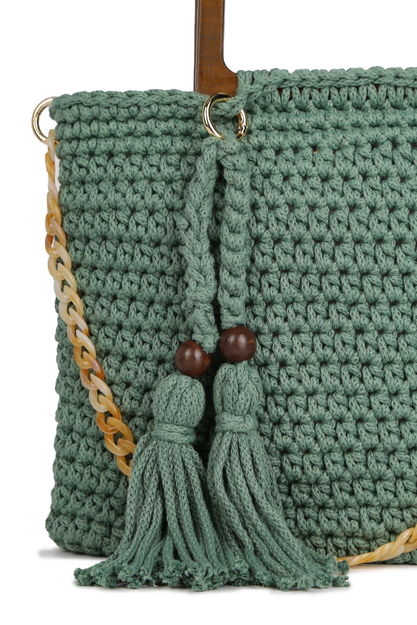 Eira - 100% Algodón Asas de Madera